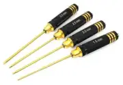 4-Piece Metric Size Allen Hex Wrench Set - Sizes 1.5, 2, 2.5 & 3mm Tool Kit