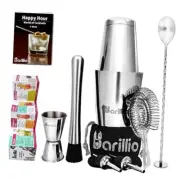 Boston Shaker Cocktail Shaker Set | Professional Bartender Kit with Silver
