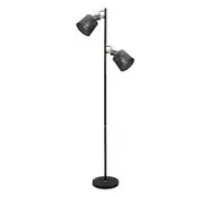 Mercator Arizona 2 Light Sand Black & Brushed Brass Floor Lamp