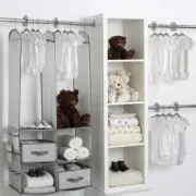 Delta Children 24 Piece Nursery Storage Set Drawers Box Hangers Closet Cool Grey