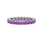 TriJewels Amethyst Common Prong Women Eternity Stackable Ring 14K Gold JP:173457