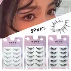 5 Pairs False Eyelashes Wispy Cross Soft Fake Eye Lashes Natural Lash Extension