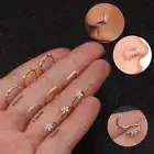 CZ Zircon Nose Ring Hoop Septum Piercing Tragus Helix Cartilag Earrings Flower