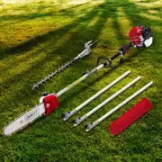 Pole Saw Chainsaw with Hedge Trimmer Blade Extension 2 in 1 65cc Petrol Engine