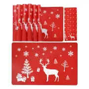 Christmas Placemat Washable Table Place Mat Sets of 6 Placemat & 6 Cup Mats2735