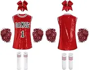 [iiniim] Cheerleading Uniform for School Girls Cheer Leader Fancy Costume Halloween Dress Party Dance Outfits