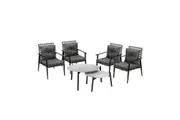 Livsip Outdoor Set 2pc Grey Marble Table Sets 4pc Rattan Chairs