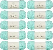 10 Skeins of Sensy Super Soft Saver Yarn, 3.5 oz, 190 Yards, Gauge 4 Medium (Minty)