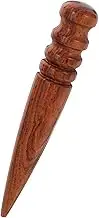 KONTONTY Leather Burnishing Tool Durable Round Wood Edging Device for Leather Craft Projects Ergonomic Grip for Comfortable Use for DIY Leather Edge Polishing and Finishing