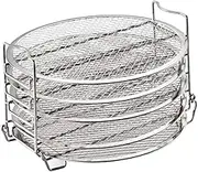 MAGICLULU Ir Fryer Stand 5 Layer Dehydrator Rack Stainless Steel Grill Accessories Compatible Ninja 6.5qt 8qt Air Fryers