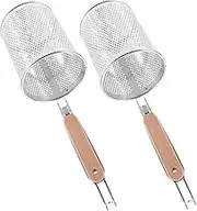 2pcs Noodle Spoon Pasta Strainer Stainless Steel Noodle Strainers Frying Food Strainers Pasta Colander Kitchen Colander Mesh Pasta Baskets Household Pasta Basket Cooking Strainer