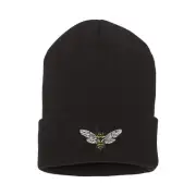 Wildlife Bee embroidered beanie hat, custom embroidered winter beanie
