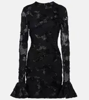 [Rotate] Rotate Floral embroidered mesh minidress AU 4 black