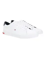 [Tommy Hilfiger] Essential Leather Lace-Up Trainers Shoe in White