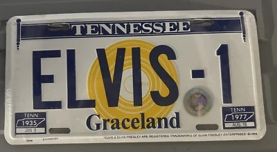 Vintage 1994 Elvis Presley ELVIS-1 Tennessee Graceland License Plate Collectable