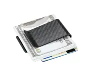 Black Carbon Fiber Wallet Money Clip Credit Card Business Card Clip Holder for Men