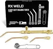 RX WELD Ligth Duty Welding/Brazing Torch Kit, Handle Compatible with V-Series "J" +3 Welding Tips