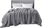 Bedsure Soft Grey King Size Blanket for Bed, Fluffy Fuzzy Large King Blanket for