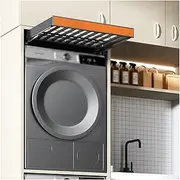 Aluminum Alloy Invisible Clothes Drying Rack Washing Machine Trouser Rack, Built-in Wardrobe Pull-Out Basket, Space Saving, Load-Bearing 35 Kg(Orange,564-614mm)
