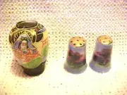 VINTAGE LOT 3 ALL SIGNED MADE IN JAPAN, MINI VASE, SALT PEPPER SHAKERS