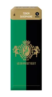 Rico Grand Concert Select Tenor Sax Reeds, Strength 4.0, 5-pack