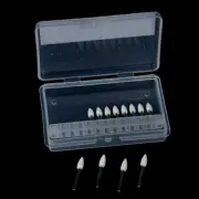 Dental White Polishing Stones Flame Cone shape burs Arkansas Stone 12pc /I1B Jo