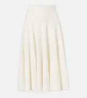 [The Row] The Row Jaliah cotton and linen-blend midi skirt AU 16 white