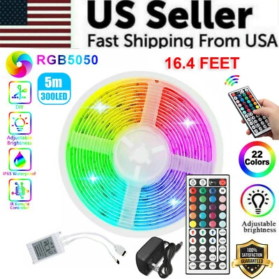 Led Strip Lights 16.4FT RGB Led Room Lights 5050 LED Tape Lights Color Changing