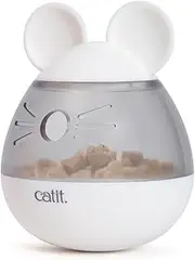 Catit PIXI Mouse Interactive Cat Toy Treat Dispenser for Cats, White