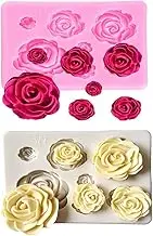 ORIONE 2PCS Rose Flowers Silicone molds Cake Chocolate Mold Wedding Cake Decorating Tools Fondant Sugarcraft Cake Molds