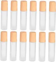 SHERCHPRY 12pcs Frosted Glass Roller Bottles Refillable Essential Oil Containers for Travel UV Protection Clean for Perfume Synthesis Oil More