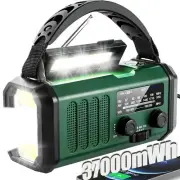QAUYYW Hand Crank Emergency Radio37000mWhSolar Powered Hand Crank Portable NO...
