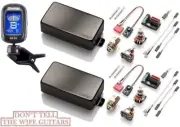 EMG 81 + 60 BRUSHED BLACK CHROME HUMBUCKER SET SHORT SHAFT POTS & WIRING (TUNER)