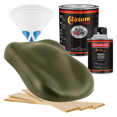 HOT ROD FLATZ Olive Drab Green Quart Kit URETHANE Flat Auto Car Paint Kit