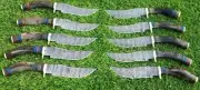 LOT OF 25 8' HANDMADE DAMASCUS STEEL SKINNER KNIFE RAMS HORN W/SHEATH