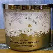 Bath & Body Works White Barn MARSHMALLOW FIRESIDE 14.5 oz 3-Wick Candle New