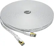 Cat 8 Ethernet Cable 75 FT, Outdoor&Indoor High Speed Heavy Duty Network LAN Internet Cable,SFTP Gold Plated RJ45 40Gbps 2000Mhz Patch Cord, for Modem/Router/Gaming,Faster Than Cat7/Cat6/Cat5-White
