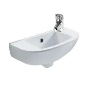 450*215*180mm FIE RAK Compact Gloss White Ceramic Slim Oval Wall Hung Basin