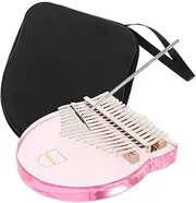 ifundom 1 Set Thumb Ukulele Headphones Pan Instrument Pianos Fingers Fingertip Midi Keyboard Electronic Hand Chakra Finger Piano Decor 17 Keys Finger Piano Synth Kit Acrylic Pink