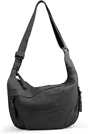 [AdiStylinno] Crescent Bag for Women Men, Nylon Hobos Crossbody Bag Large Capacity Dumpling Bag Women Shoulder Bag with Adjustable Shoulder Strap Solid Color Half Moon Bag for Daily Use