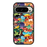 Google Pixel 9 Pro Impact Magnetic Case Cats in Mushroom Forest