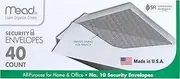 Mead #10 Envelopes, Security Printed Lining for Privacy, Gummed Closure, All-Purpose 20-Ib Paper, 4-1/8" x 9-1/2", White, 40 Letter Size Envelopes per Box (75214)