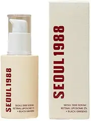 SEOUL 1988 Serum : Retinal Liposome 2% + Black Ginseng, 30ml/1.01fl.oz | 58% Black Ginseng Extract | Retinal serum, Bakuchiol, VitaminC&3Peptides for Wrinkle Care | Korean Skincare | seoul1988