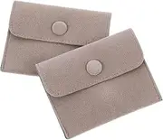 Healeved 2pcs Jewelry Storage Pouch Snap Bag for Rings Bracelets Elegant present Packaging Deep Grey Material Durable Reusable Jewelry Organizer