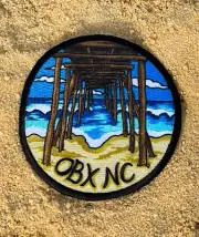 OBX, Outer Banks NC Embroidered Beach Pier Patch Souvenir