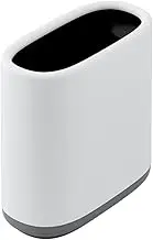 Qianly Trash Can Garbage Bin Study Indoor Outdoor Storage Bucket Floor Dustbin Wastebasket for Office Car Dorm Home Cabinet, White Gray