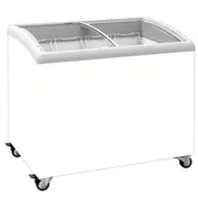 Exquisite Curved Glass Display Chest Freezers with 4 Baskets with LED