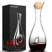 NUTRIUPS Wine Decanter with Stopper Hand Blown Wine Aerating Decanter Wine Ca...