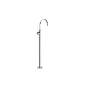 Brodware Winslow Bath Mixer Floor Mounted with Gooseneck Spout &amp; White Ceramic Lever