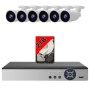 8 Channel Security Camera System with 6pcs. 1080p Bullet Cameras 2TB Hard Drive